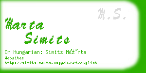 marta simits business card